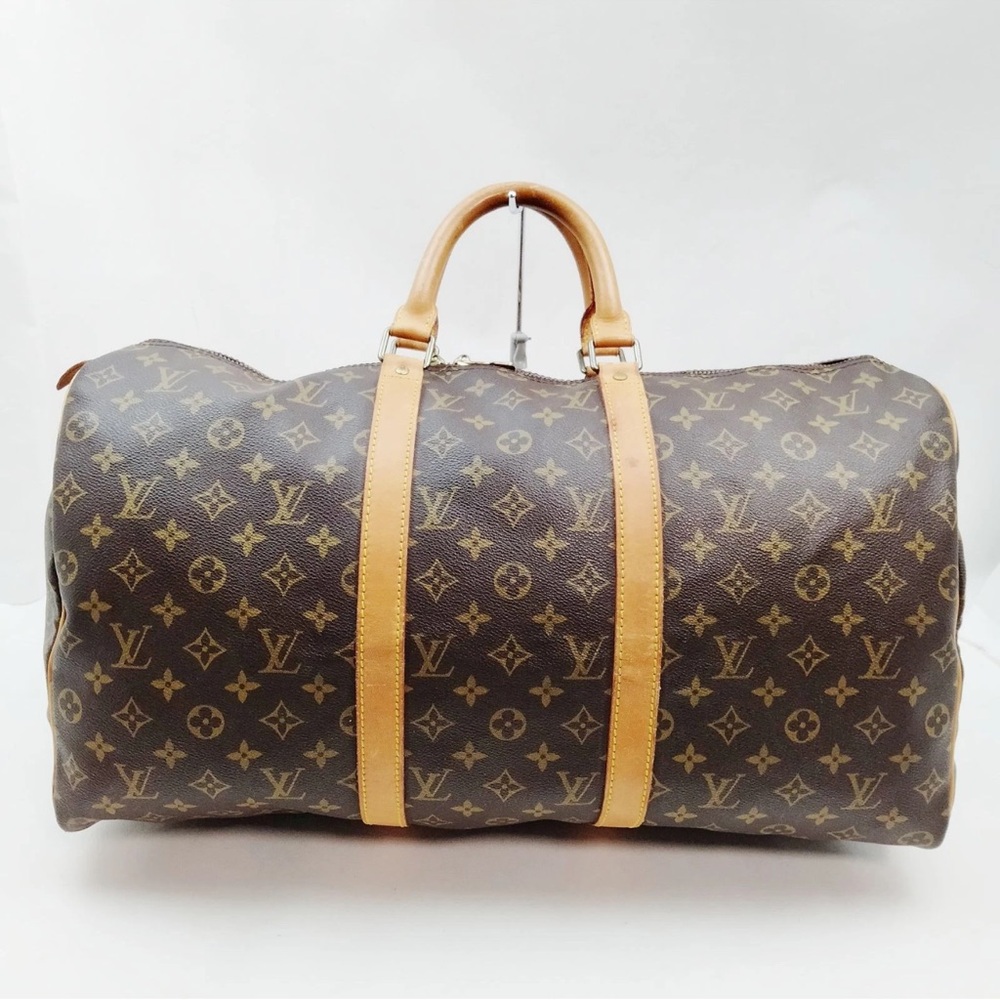 Louis Vuitton LV Boston Travel Hand Bag Vintage Keepall 50 Monogram Preowned